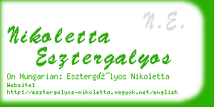 nikoletta esztergalyos business card